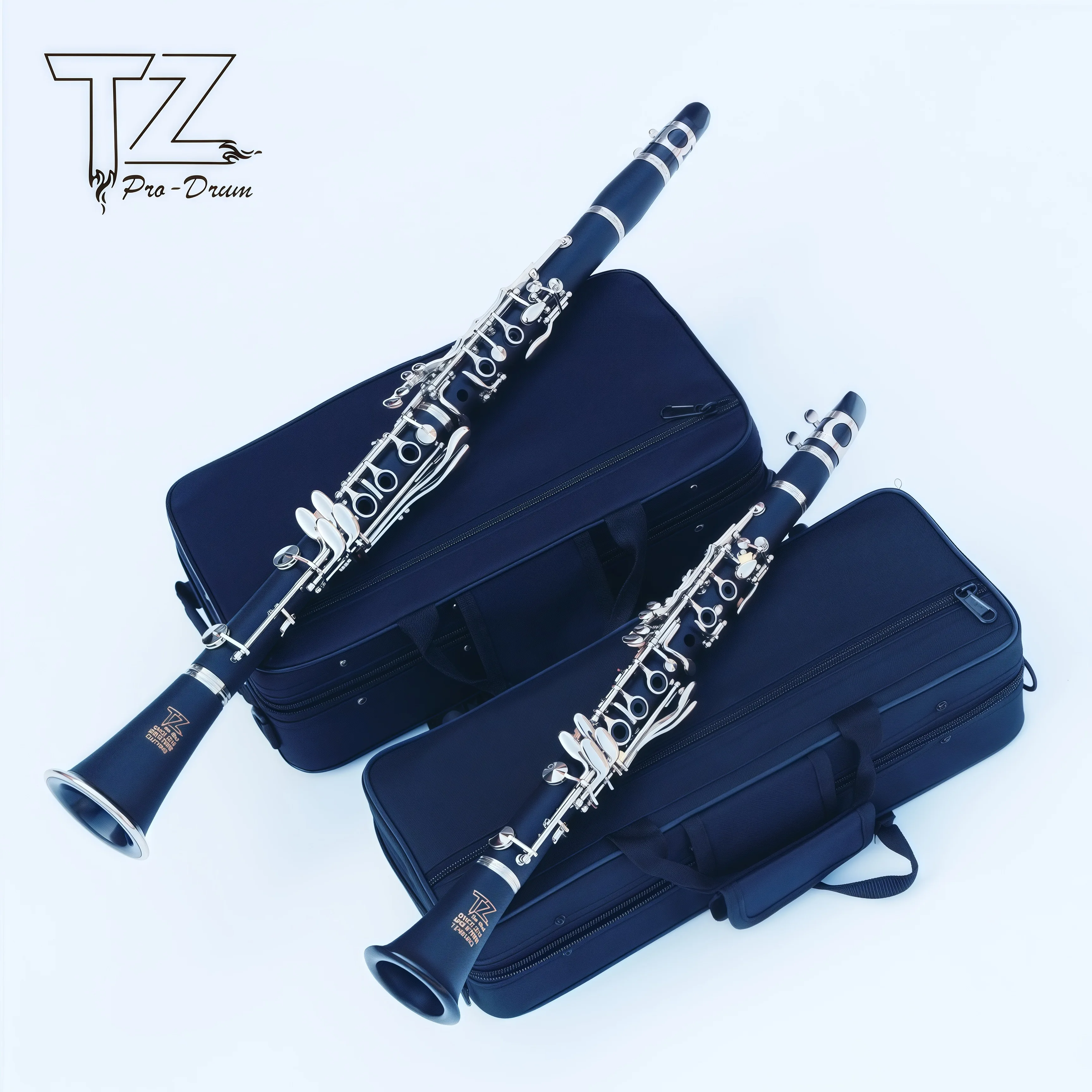 Material ABS de clarinete BB personalizável por atacado de fábrica com botões banhados a níquel com marca registrada