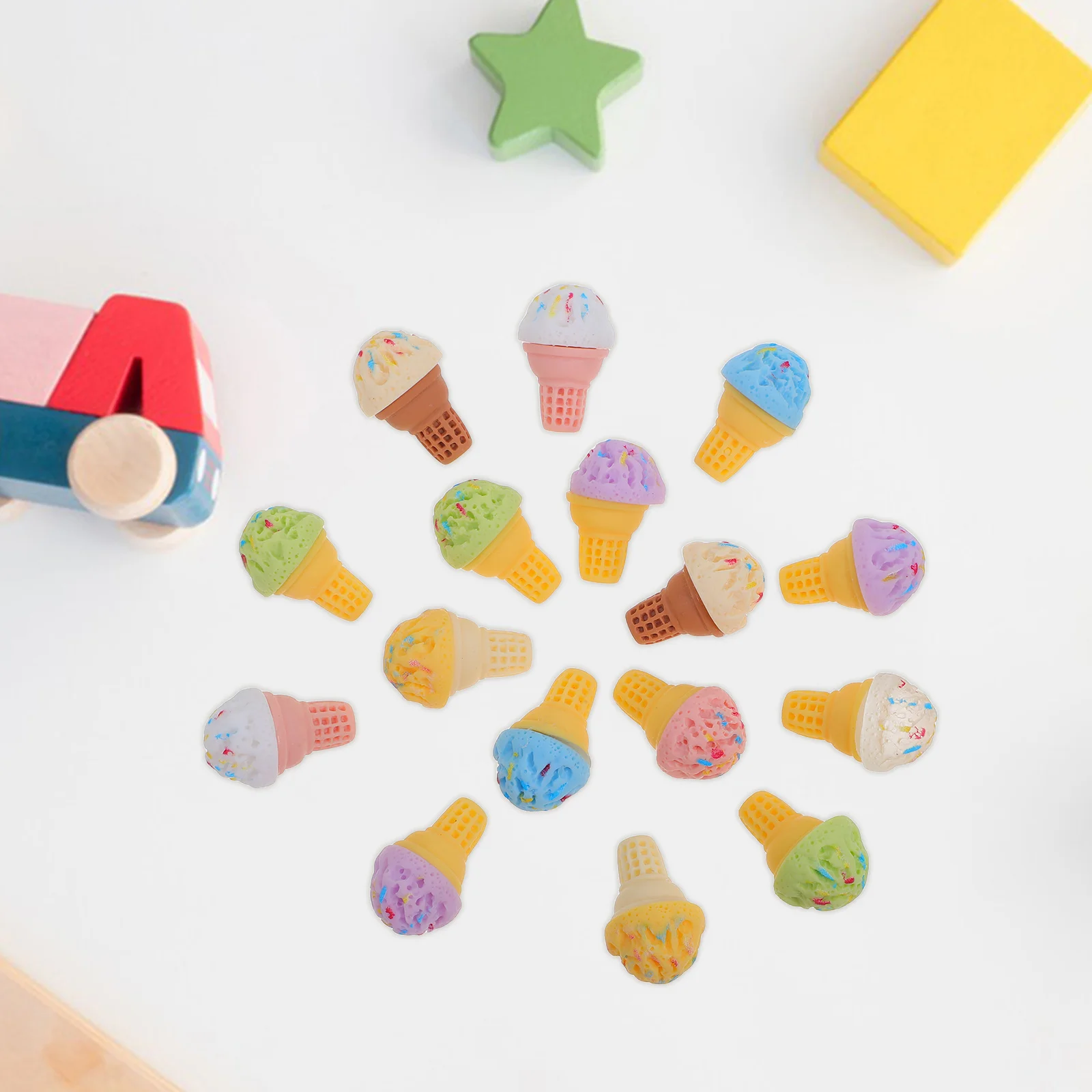 27 Stuks Mini Ijsje Hars Ambachten Realistische Fantasiespel Voedsel Set Keuken Accessoires Miniatuur Simulatie Decor