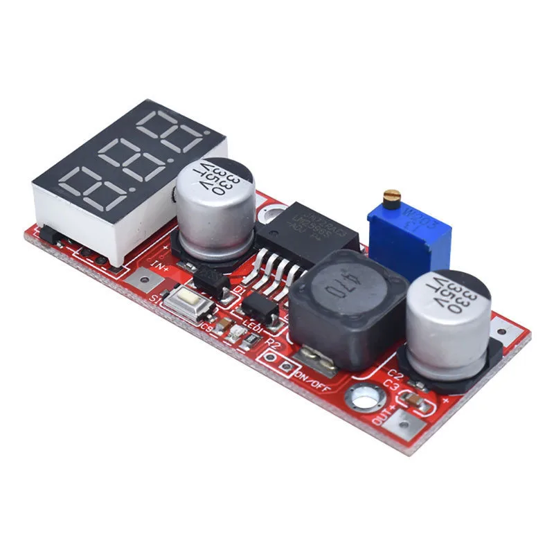 1/2~20/50Pcs Voltmeter Display DC-DC Adjustable Regulated Power Supply Buck Module With Digital Tube LM2596