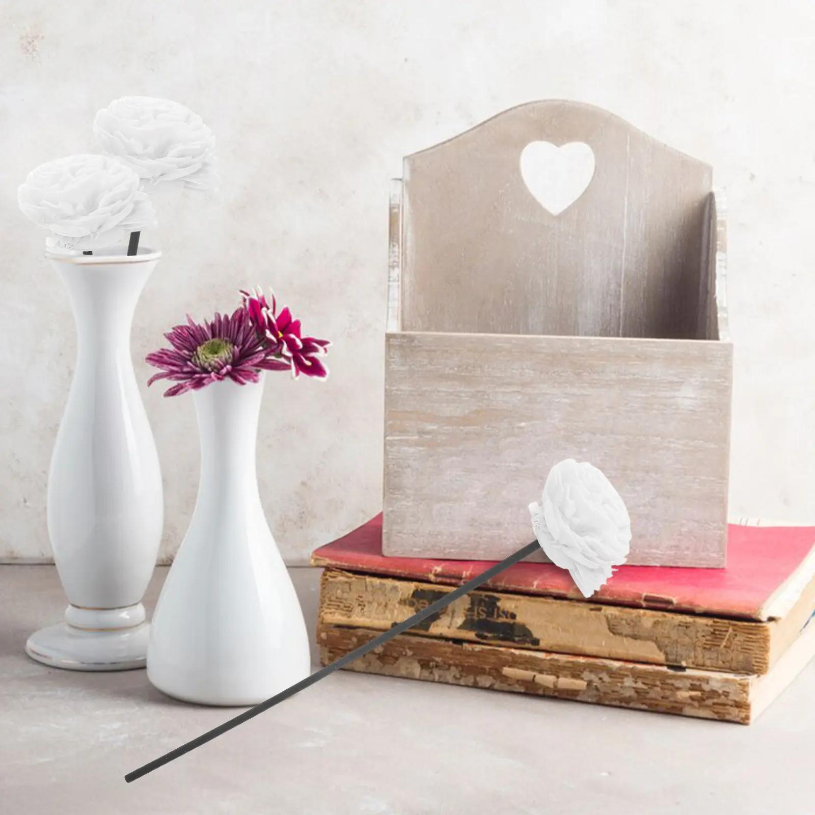 

Набор из 6 ароматических палочек для диффузора, 7,5 дюймов, в форме цветка, из фиброволокна, для распространения ароматов в больших помещениях, для ароматерапии