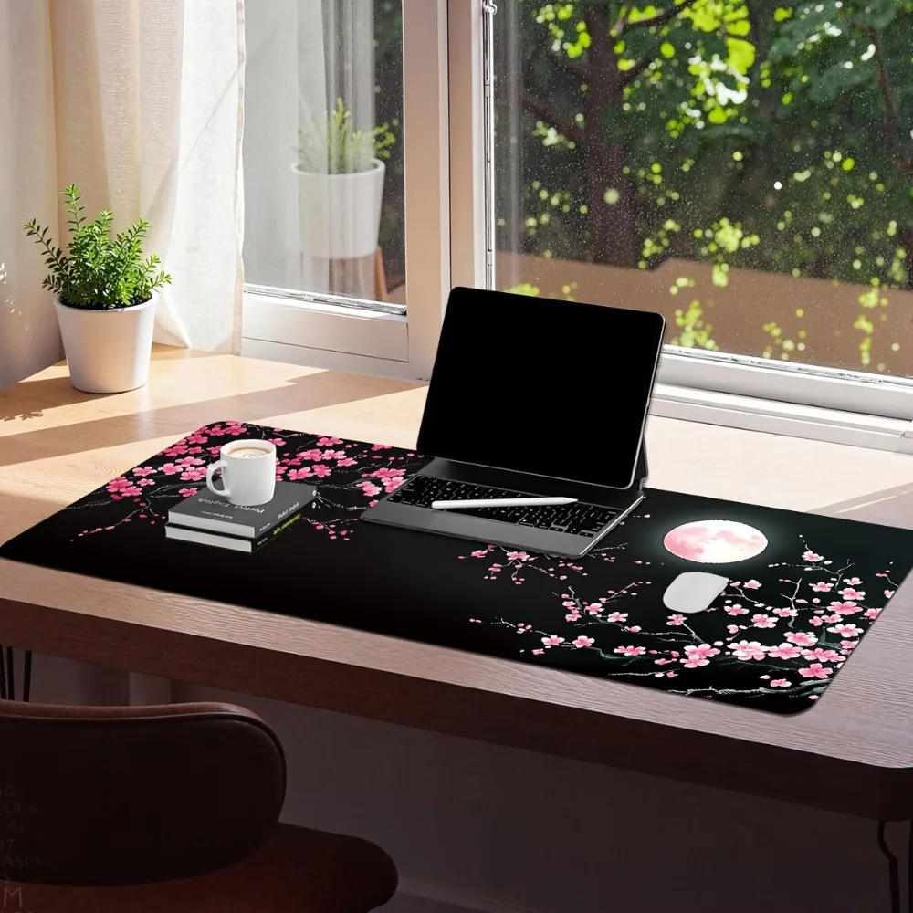 Le joli tapis de souris et de clavier rose à motif de fleurs de prunier, conçu par Moonlight alfombrilla ratón ordenador tapis souris