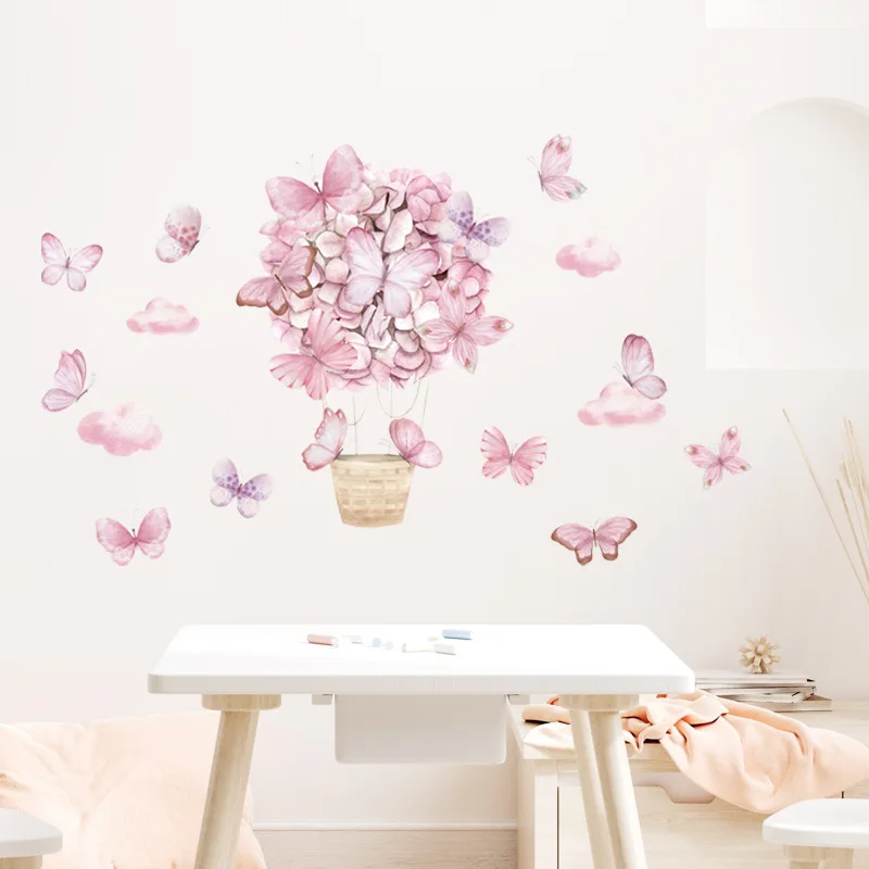 17pcs Watercolor Butterfly Wall Stickers for Girls Room Kids Bedroom Wall Decals Living Room Baby Nursery Room Decor Wallpaper