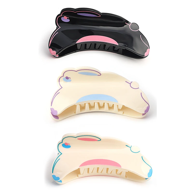 

Cute Oversize Rabbit Shape Fixed Shark Clip For Women Girls New Funny Acetate Geometric Hair Claw Hairpin Accessories Tool