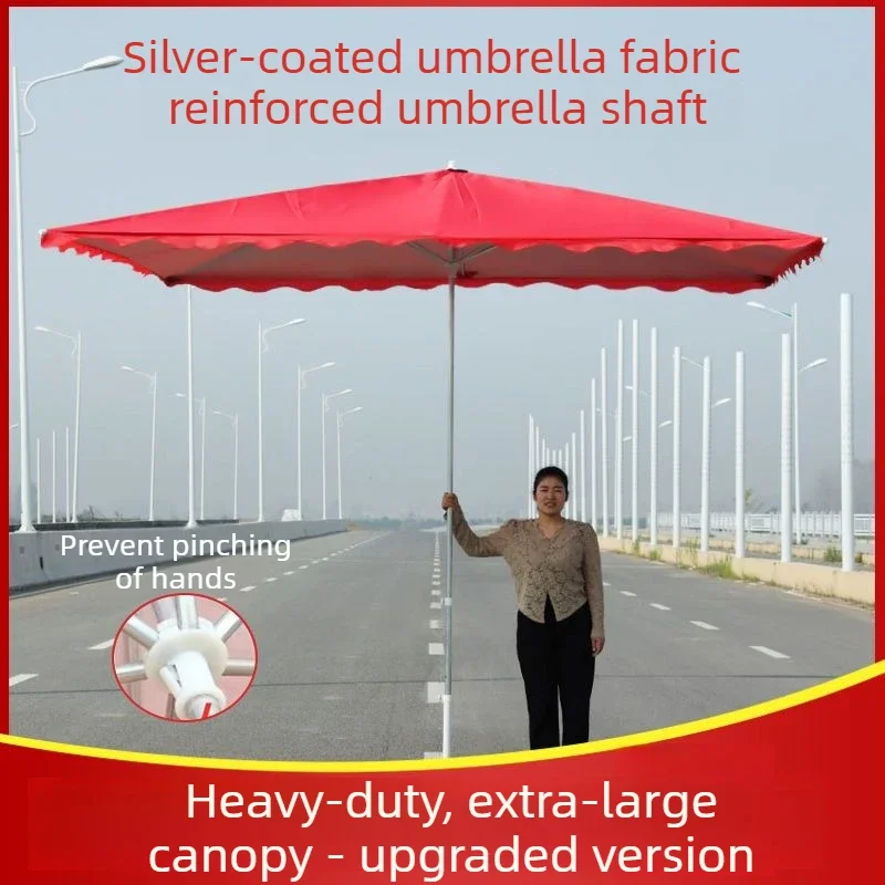 Outdoor Sunshade Umbrella Waterproof Retractable Patio Sunshade Umbrella Square Courtyard Car Stall Umbrellas With Base Fixator