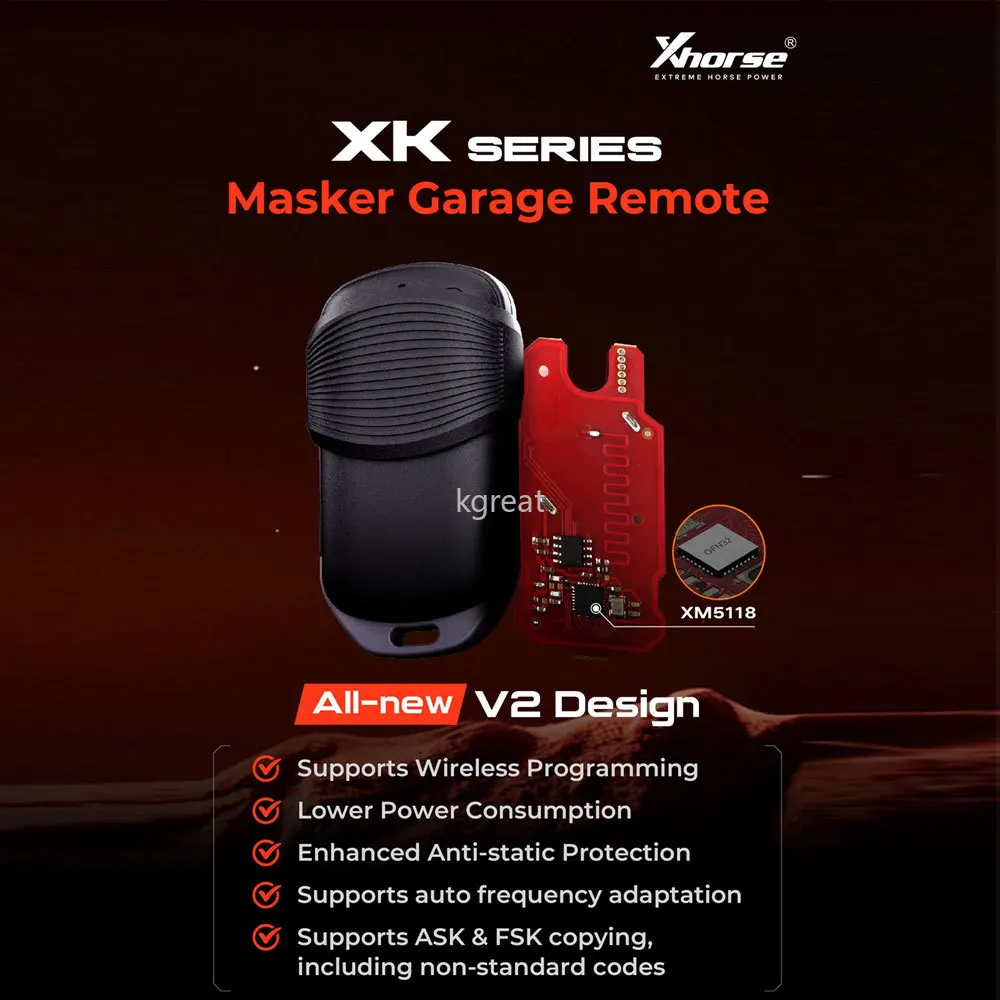 5pcs Xhorse XKGHG3EN Masker Garage Remote 315 /433Mhz Switch Frequency Support Data Recovery Function Work with VVdi KEY Tool