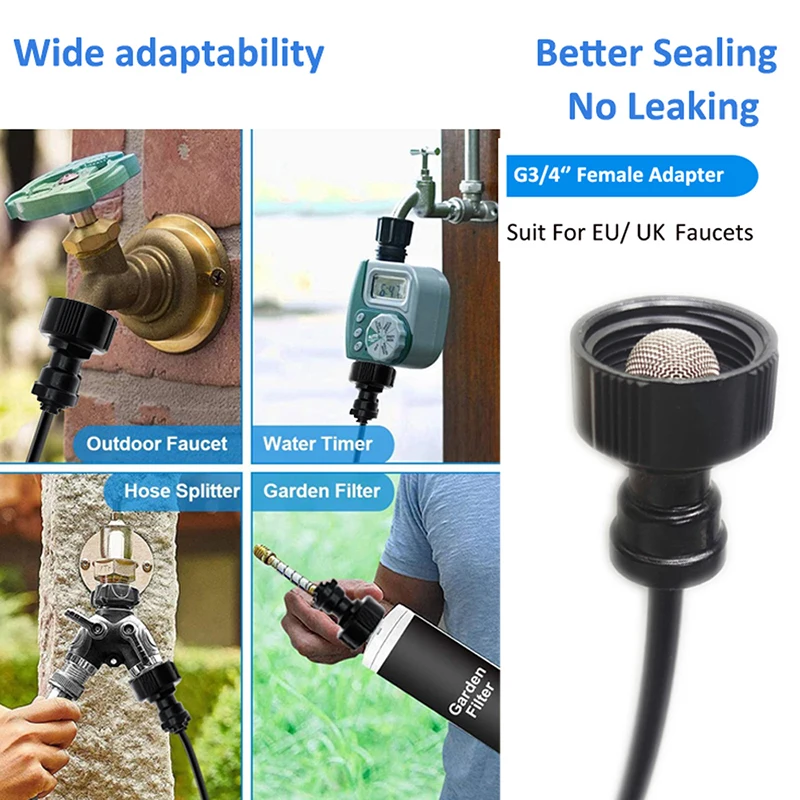 

Universal Adjustable Garden Drip Irrigation Spray Suit Flexible Cooling 3/4 Inch Internal Threaded Interface 6-20 Meters