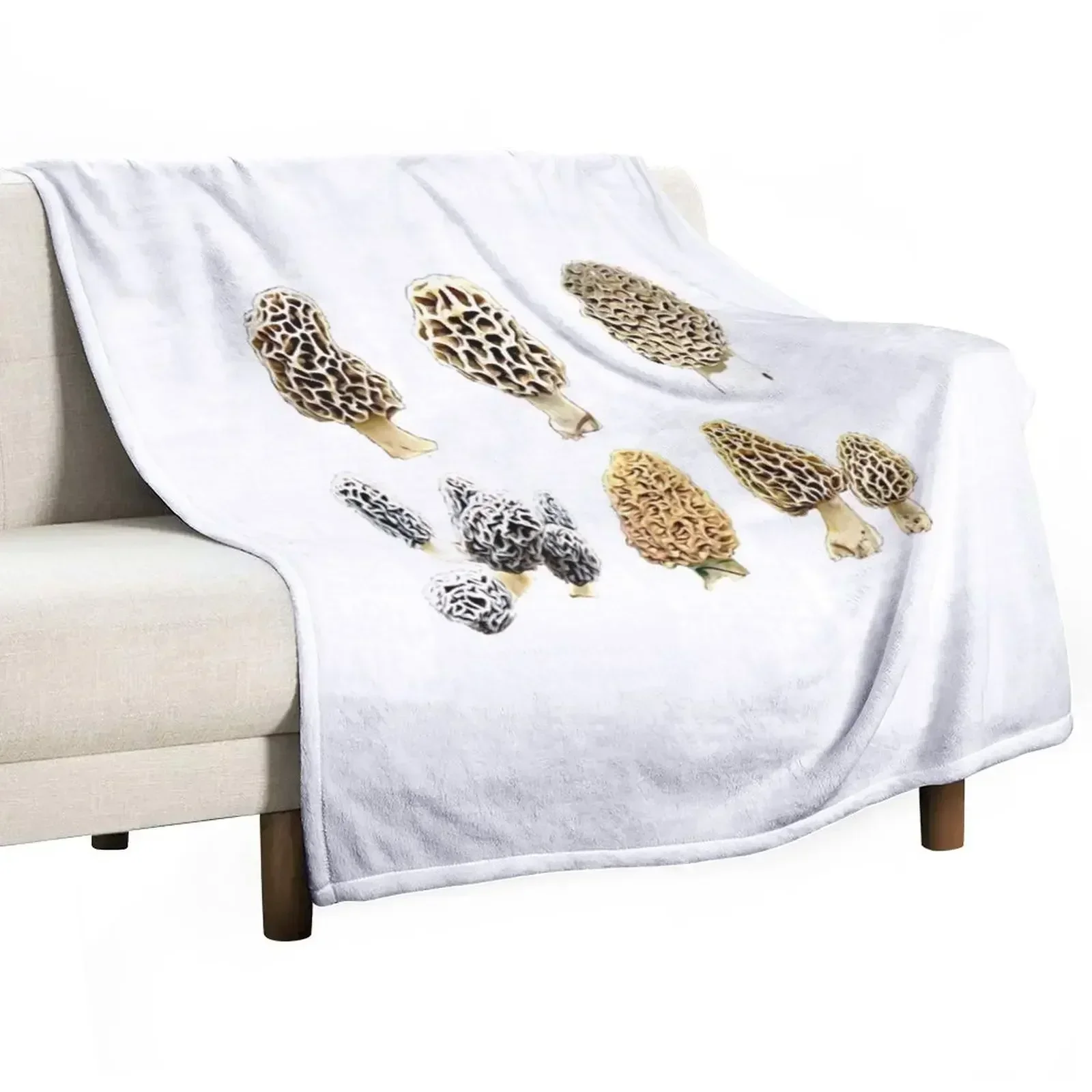 

Variety of Morel Mushrooms Throw Blanket Bed Thermal Sofas Blankets