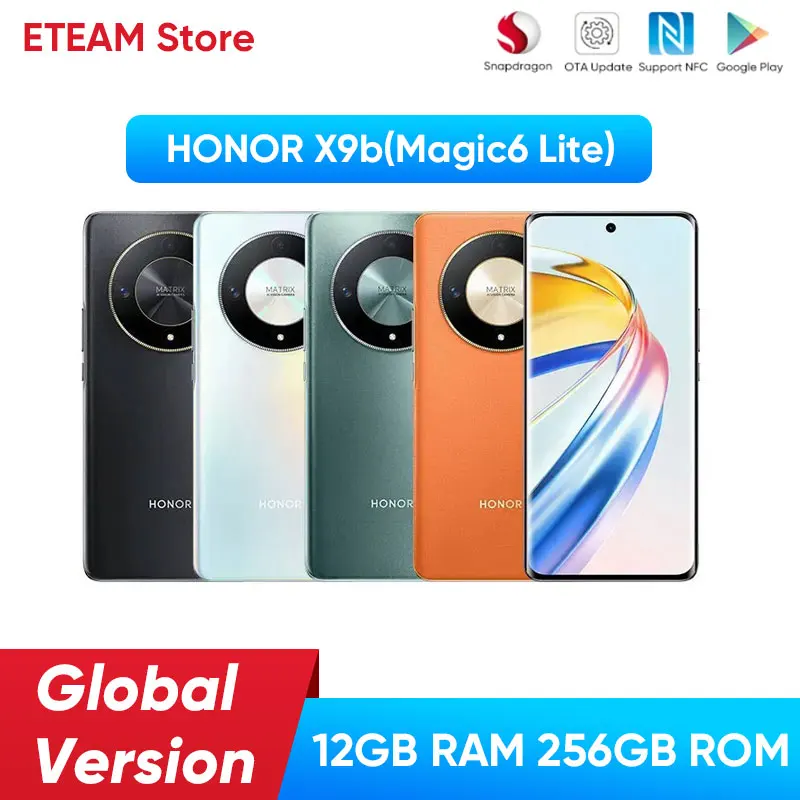 Exibição da Câmera Anti-drop Amoled Honor Magic6 Lite Versão Global X9b 5g 6.78 120hz 108mp