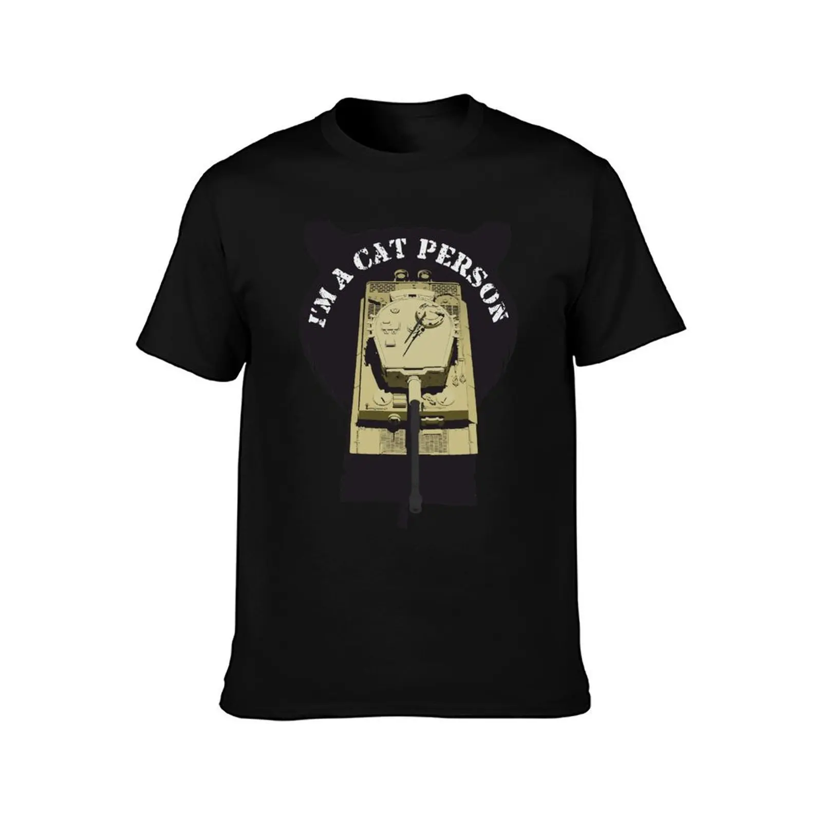 Im A Cat Person Panzer VI Tiger T-Shirt, Summer Casual Cotton Tee, Oversized Streetwear Tops, Vintage Graphic Print, 100% Cotton