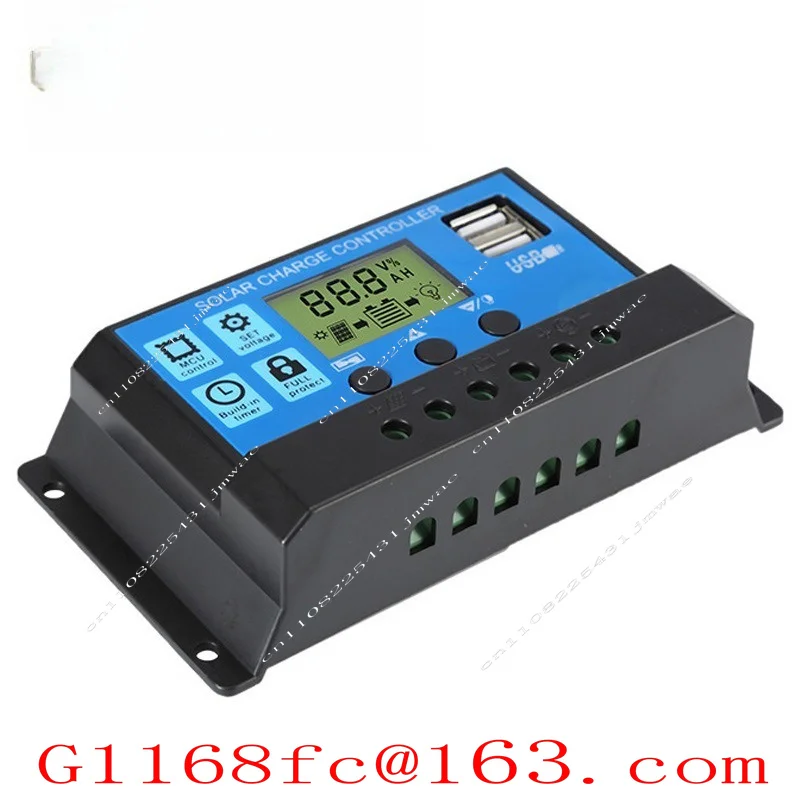 PWM Solar Charge Controller with LCD Dual USB 5V Output Solar Panels, Parts