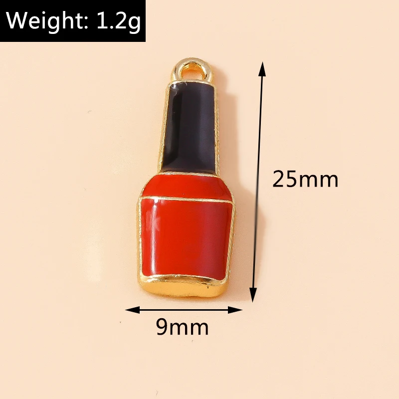 Leslie 10 Stück Mädchen süße Nagellack Lippen rote Lippenstifte Charms für Frauen Ohrringe Armband Halskette Schlüsselanhänger Schmuck Makiing DIY – Detail 33