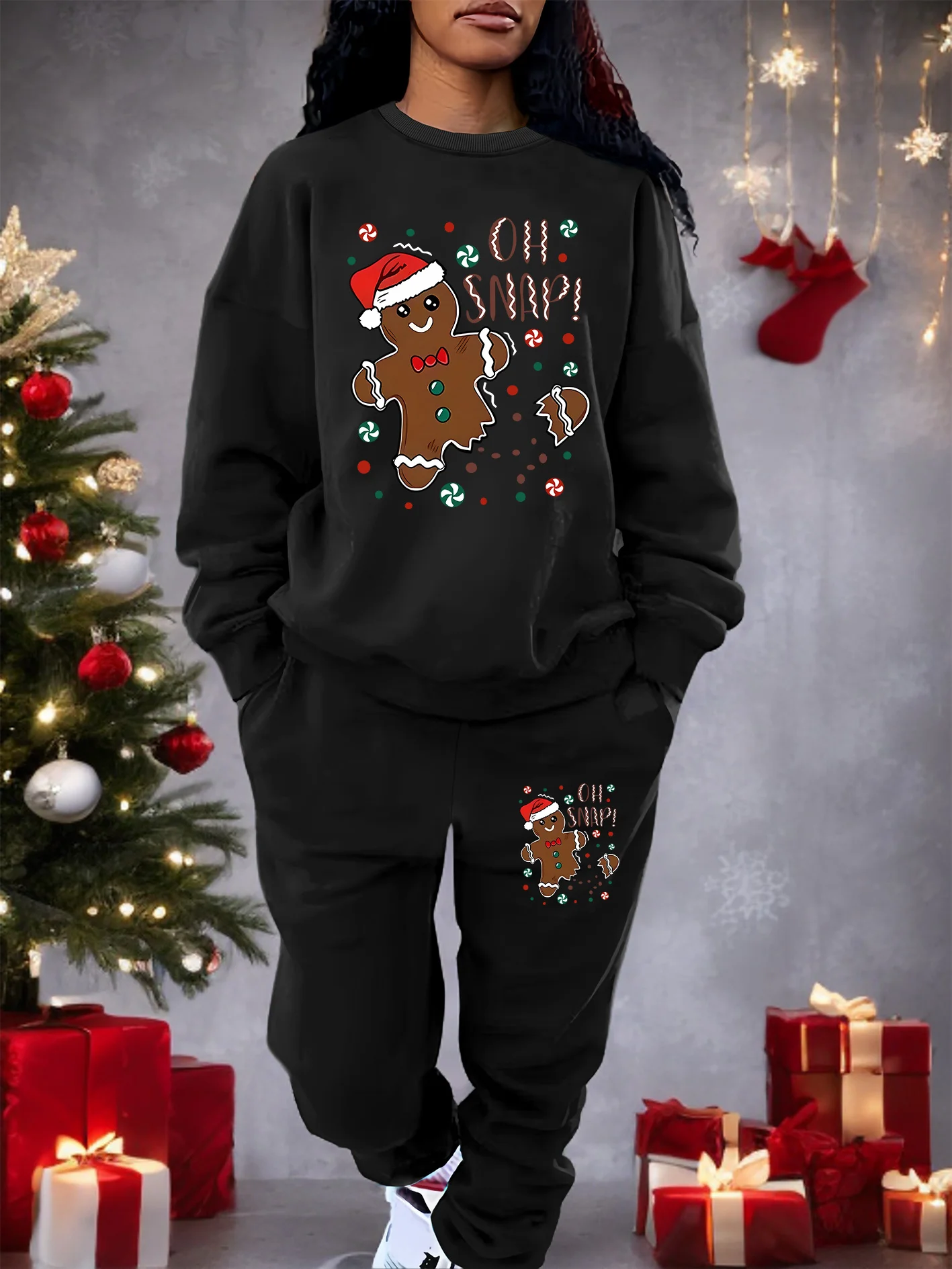Setelan 2 potong dengan motif - Street Fashion Winter ulasan dan harga