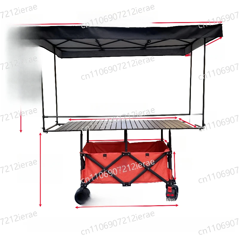 Large stall camping cart, foldable widening 150x72 lift table, outdoor cart small stall