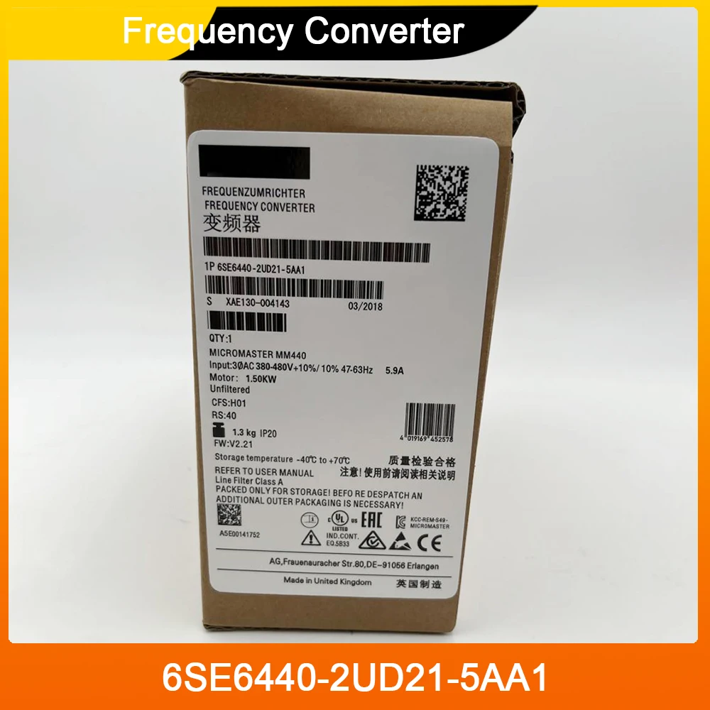 

6SE6440-2UD21-5AA1 For SIEMENS Frequency Converter 6SE6 440-2UD21-5AA1