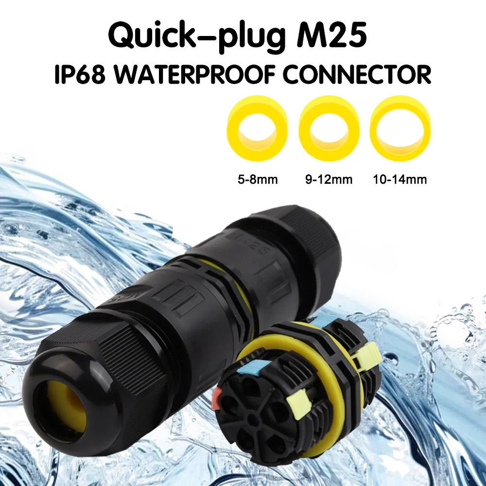 IP68 Quick Plug Waterproof Cable Connector Outdoor Use For Junction Box Buried Ground LED Light Fast Wire Terminal 2/3/4/5 Pins