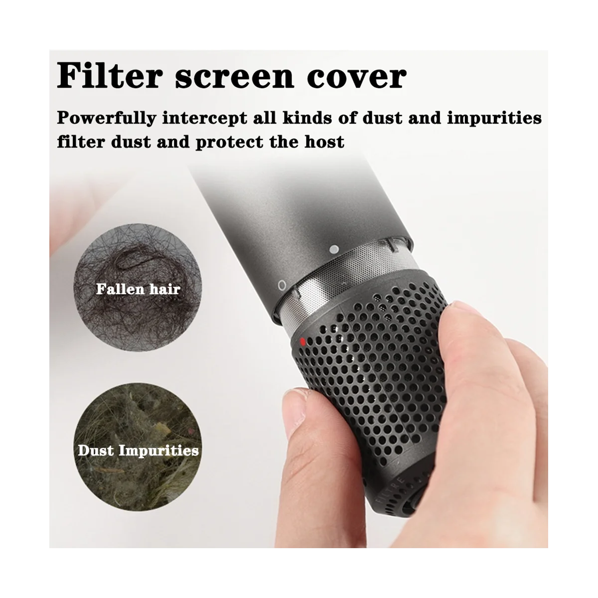 Cubierta de filtro exterior para secador de pelo Dyson HD01 HD03 HD08, filtro de colador A prueba de polvo, accesorios de limpiador de piezas de red A