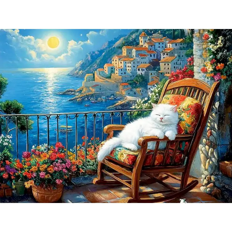 

GATYZTORY Balcony Cat Painting By Numbers Unique Gift Pictures By Numbers Scenery Interior Picture Paintings On Number