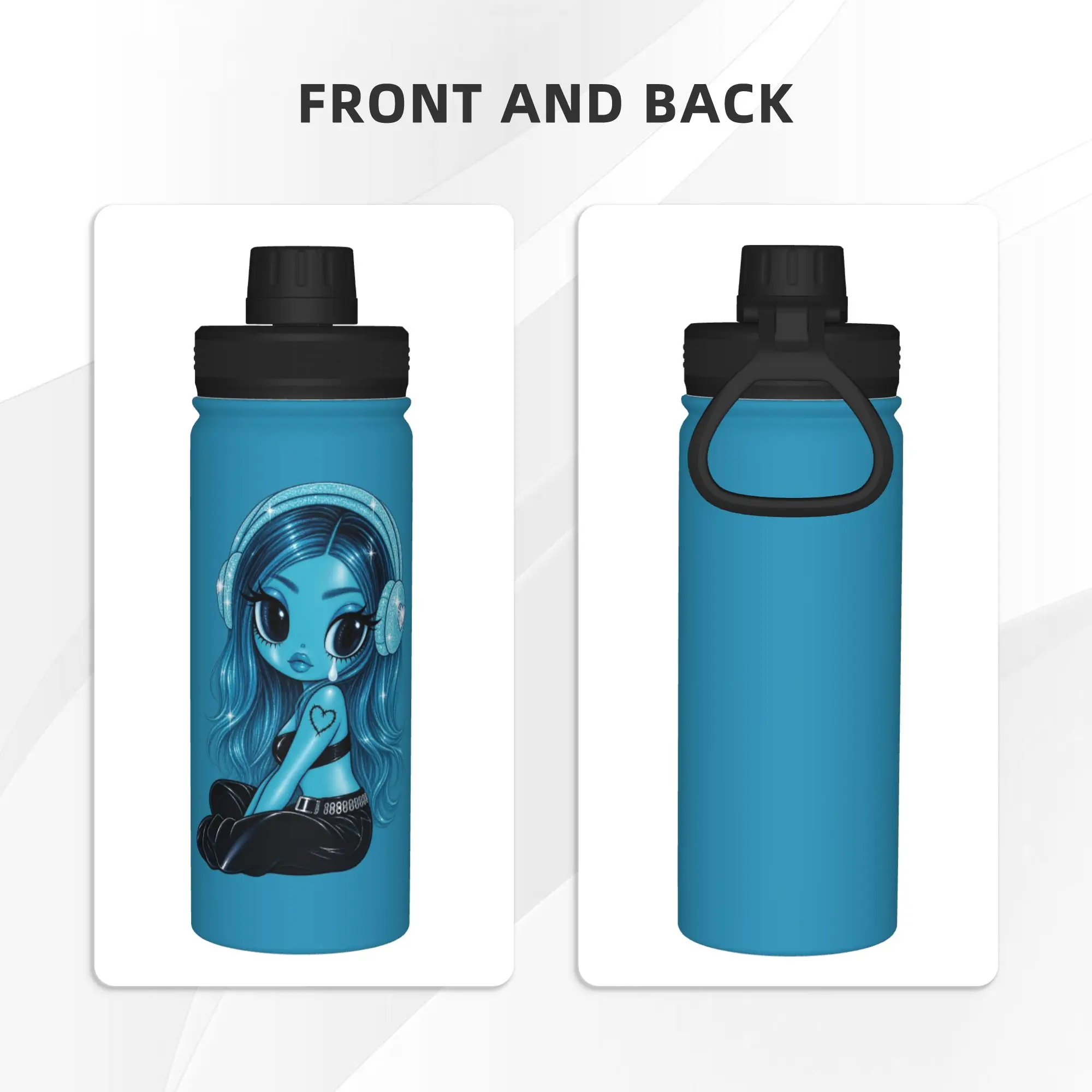 Singer Karols G 18OZ Sports Insulated Kettle  Coffee Cups Vacuum Flask School Mug Water Bottle