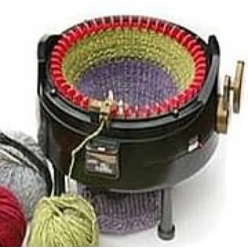 US Shipping King Size Knitting Machine 46 Needle Round Loom with Row Counter Hand Crank Black 17.7 Inch Flat Panel
