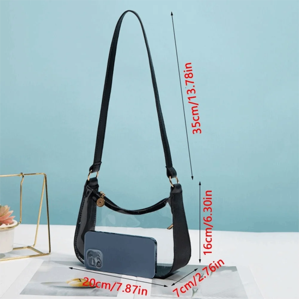 حقائب يد مقاومة للماء حقيبة كروس محمولة ذات سعة كبيرة من مادة PVC الشفافة حقيبة جيلي متينة من مادة PVC الشفافة حقيبة كتف محفظة #6