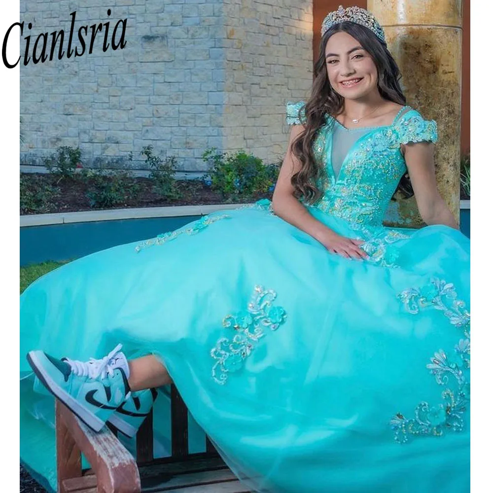 Vestidos De Quinceañera De lujo, con cuentas, apliques De lentejuelas, para fiesta De cumpleaños, baile De graduación, 15 Años