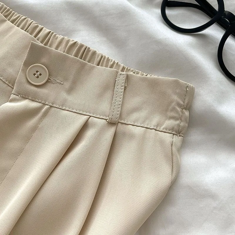 JOEVILU Women's High Waist Straight Ankle Pants Summer Minimalist Office Pants Fluid Silky Tapered Trouser Multi Options Clothes