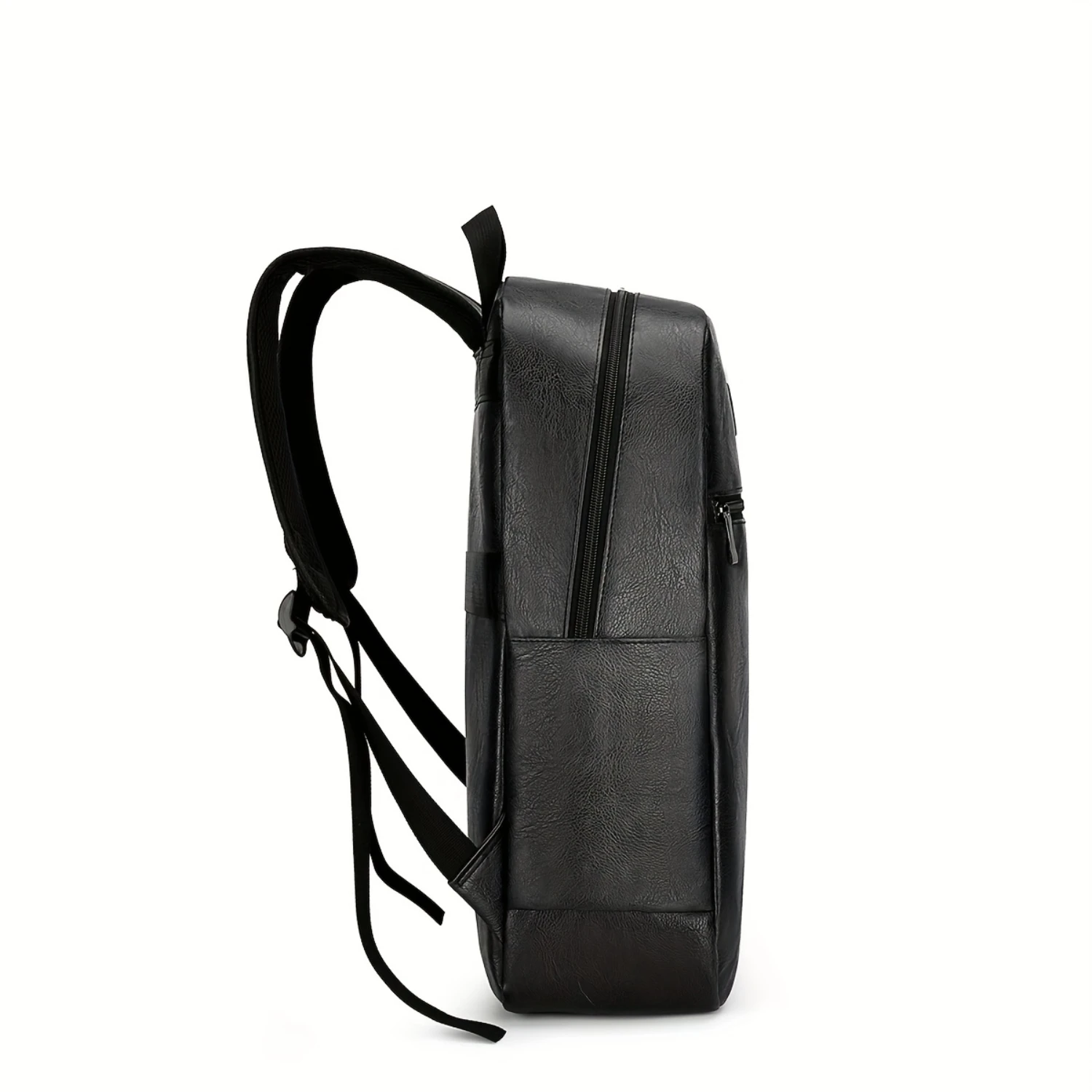 Simple Fashion Large Capacity Backpack, PU Leather Travel School Bag