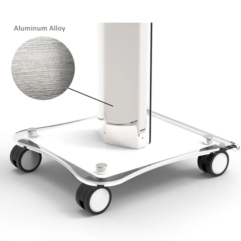 Customer Print Logo Desktop Beauty Salon Trolley Cart Pedestal Rolling Wheel Aluminum Stand Personal Care Appliance Parts