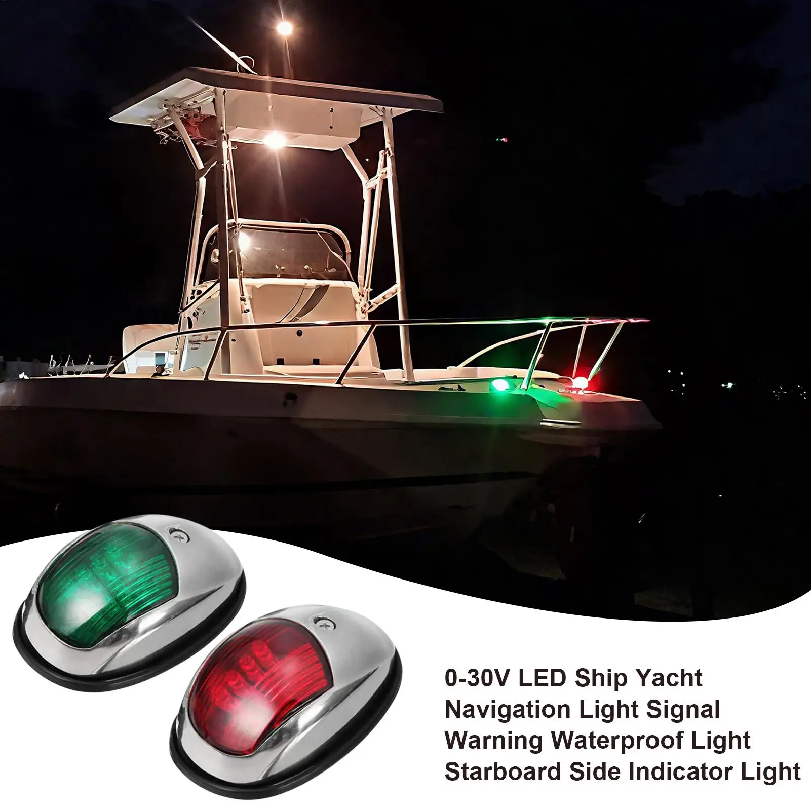 2pcs NEW Yacht Navigation Lights For Boats Led Waterproof LED Marine Sounding Light Navigation Light Red And Green Marine Light
