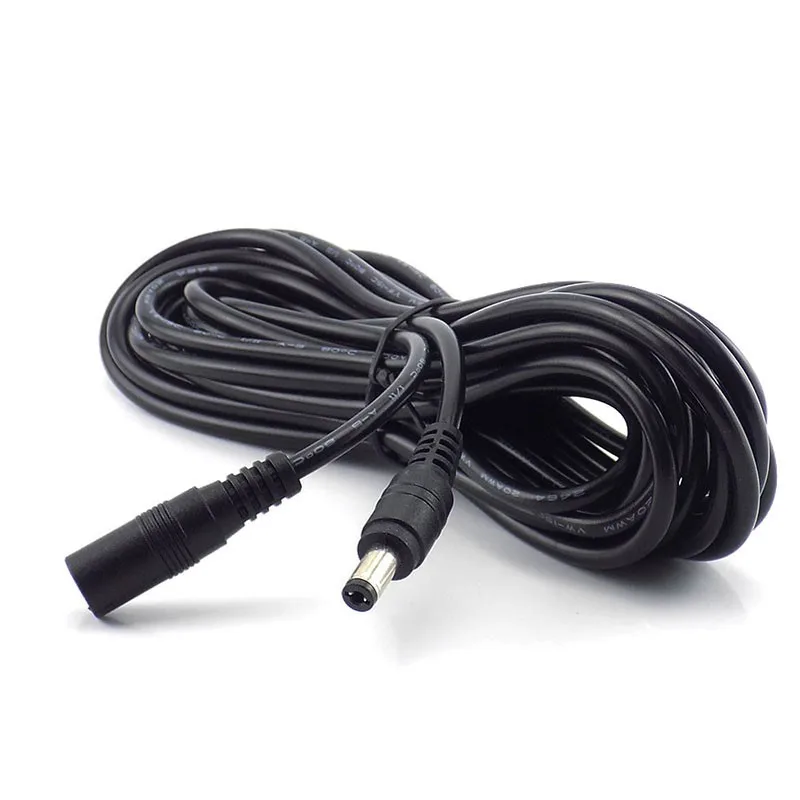 0.5/1.5/2/3/5/10M 12V 20AWG  DC Power Cable Extension Cord Female to Male Plug Adapter Power Cords 5.5x2.1mm For CCTV Camera C5 view 4