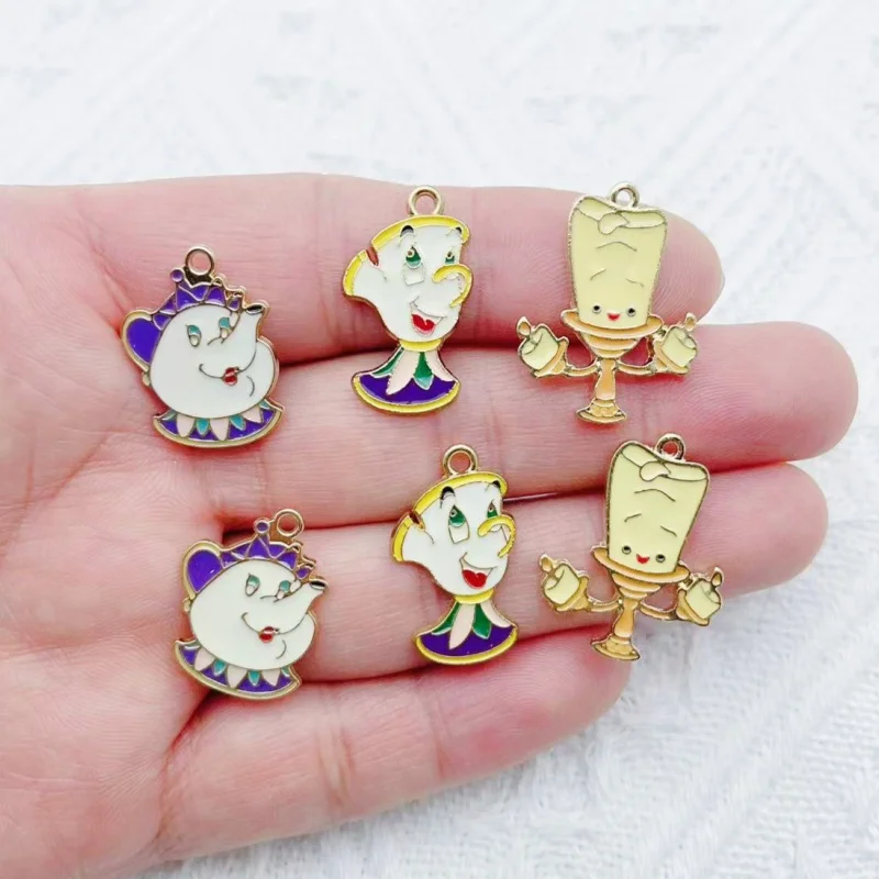 10pcs Cartoon Anime Charms for Jewelry Making Enamel Necklace Bracelet Earring Pendant Diy Accessories Alloy Metal Gold Plated