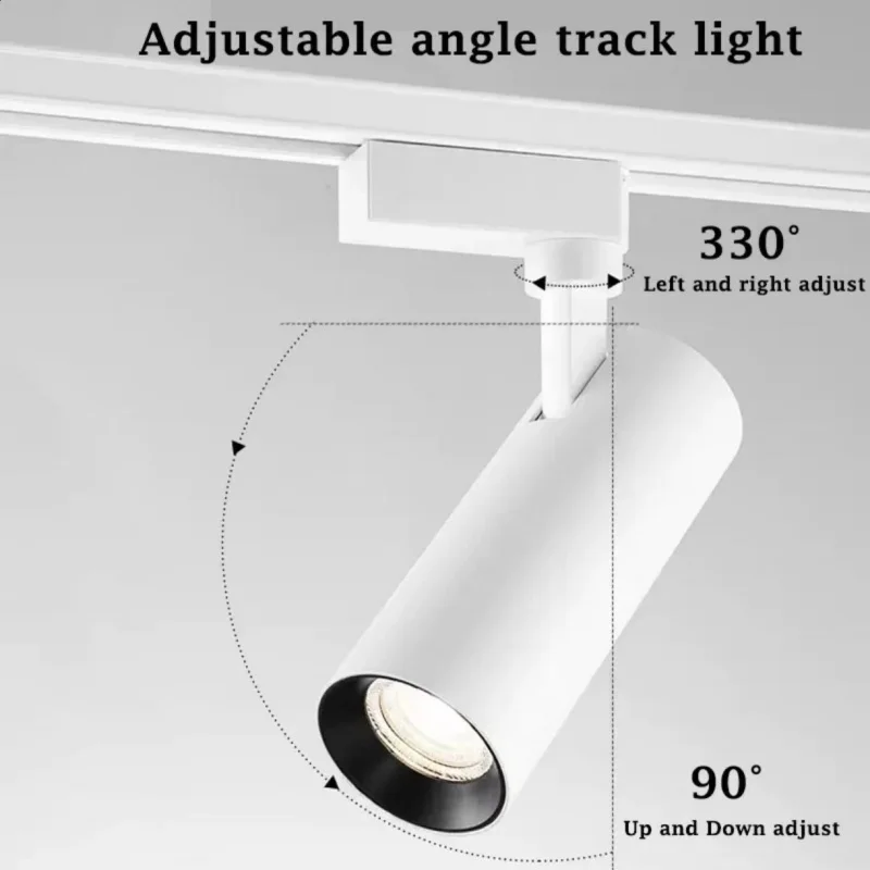 30W LED Track Light Rail COB Indoor Home Spotlight AC220V Adjustable Fixture Bedroom Kitchen Store Living room Spot Light