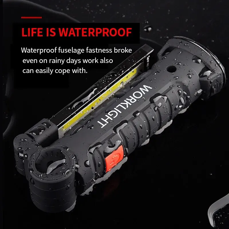 Multifunctional Charging Cob Work Light Led Inspection Light Folding Car Magnet Flashlight Maintenance Outdoor Tent Light