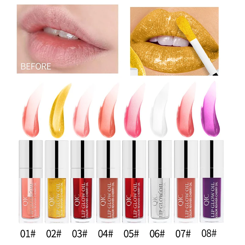 Brilhante Lip Gloss Óleo Hidraing Tinted Lip Balm, Crystal Clear Batom, Hidratante Lipgloss, Desvanecimento Lip Lines