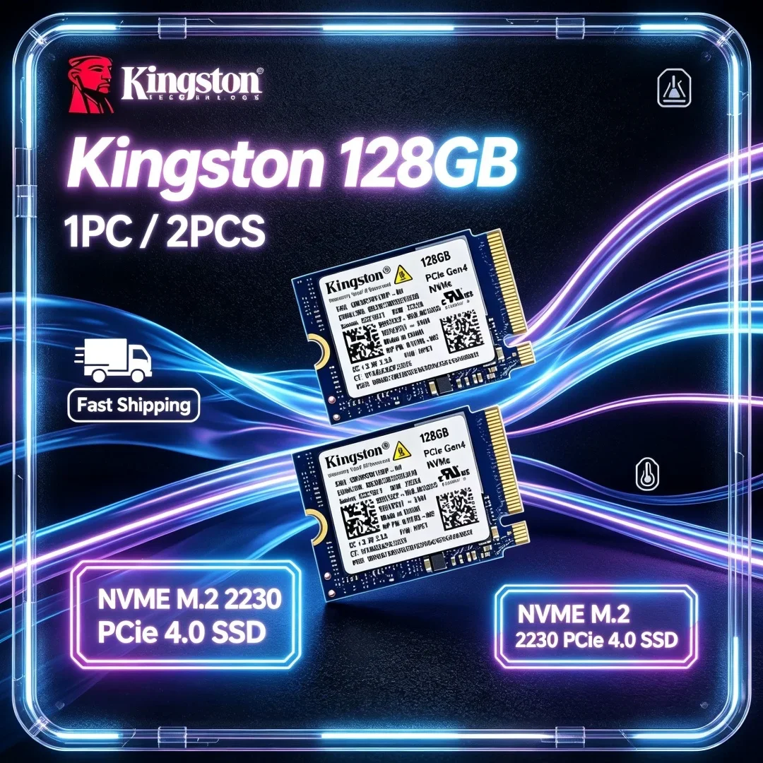 Kingston 128GB M.2 2230 NVMe PCIe 4.0 Unidade de Estado Sólido Interna em Promoção Pacote OEM SSD de Alta Velocidade