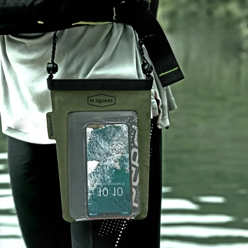 Waterproof Touch Screen Phone Pouch - Transparent Sealed Crossbody Bag for Swimming Rafting Beach, IPX8 Submersible Mobile Case