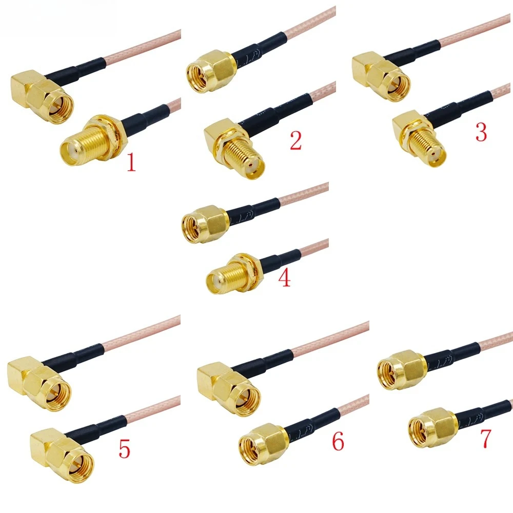 Cable SMA male plug to SMA male straight Connector Cable RG316 RF Jumper pigtail Male to Female right angle RF Coaxial