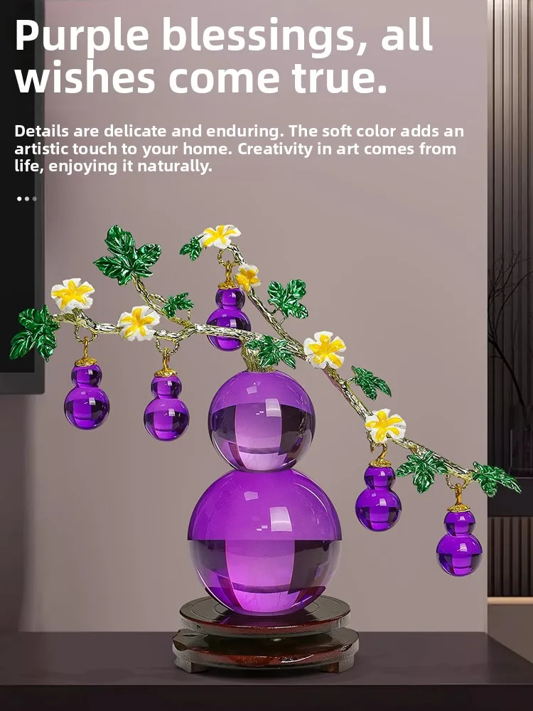 

2025 New Luy Gourd Crystal Decoration High End Moving Gift Living Room Entrance Decorations Chinese Sle Creative Gifts