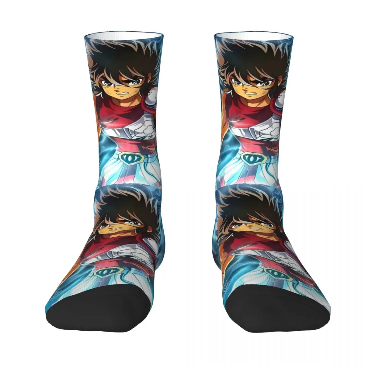 Happy Men's Socks Special Retro Saint Seiya Anime Harajuku Crazy Crew Sock Gift Pattern Printed