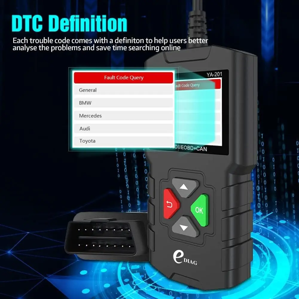 Ferramenta diagnóstica do carro profissional, auto leitor de código, atualização livre, Ediag quente YA201 OBD2, 2024
