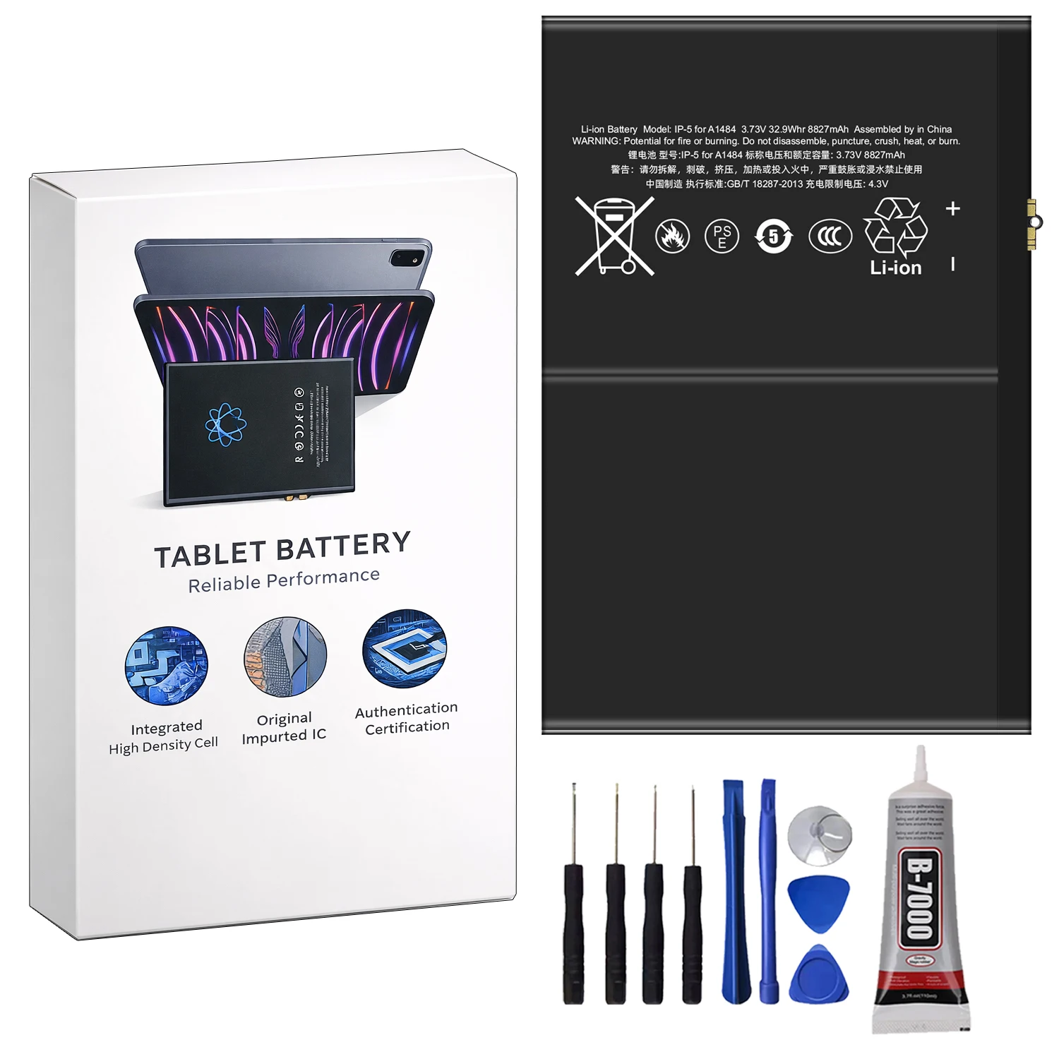 100% Brand New Battery 8827mah For Apple iPad 9th Gen ipad 7 A1484 A2602 A2603 Tablet Parts+Free Tools
