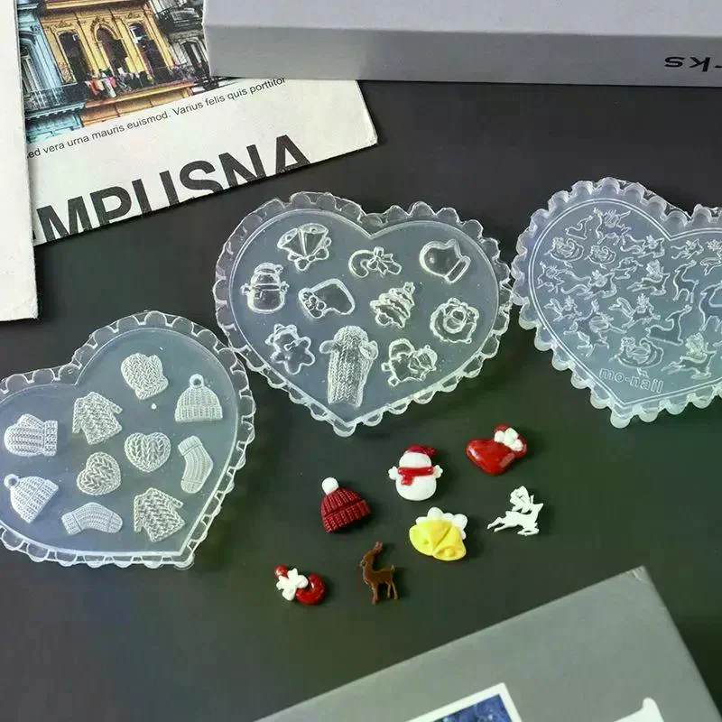 1 قطعة قبعة عيد الميلاد الجوارب البحر قذيفة نجم البحر زهرة الزنبق توليب ثلاثية الأبعاد الاكريليك مسمار قالب مسمار الفن زينة DIY بها بنفسك سيليكون مسمار الفن #2