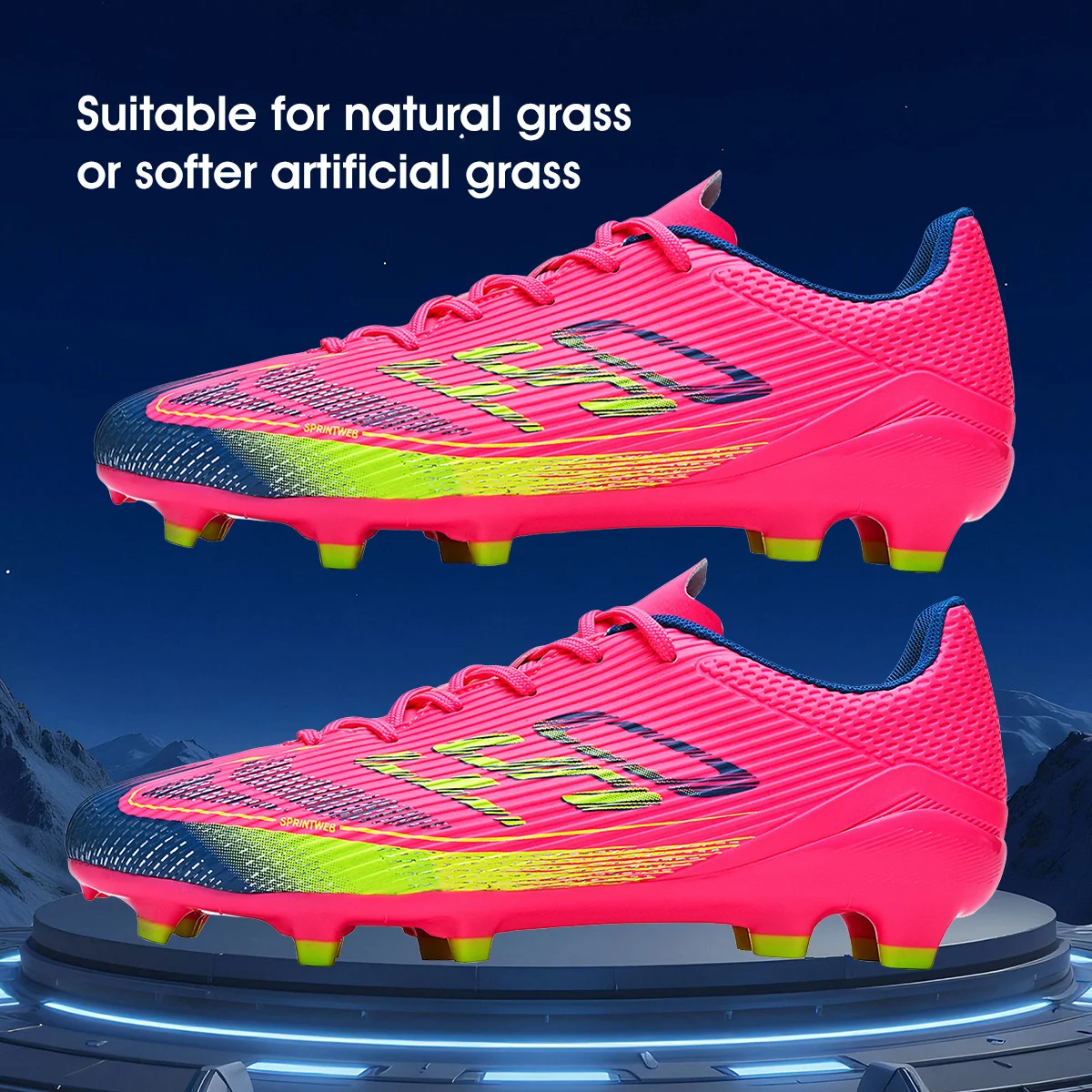 Unisex AG FG Football Shoes Durable Non Slip Studs Lightweight Soccer Cleats for Adult Players Outdoor Lawn Soccer