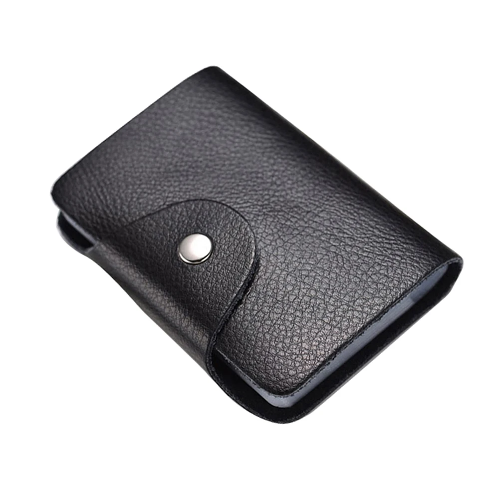 Business Card Holder Anti-theft ID Credit Card Holder Fashion 24Cards Slots Leather Pocket Case Coin Purse Wallet Card Organizer view 5