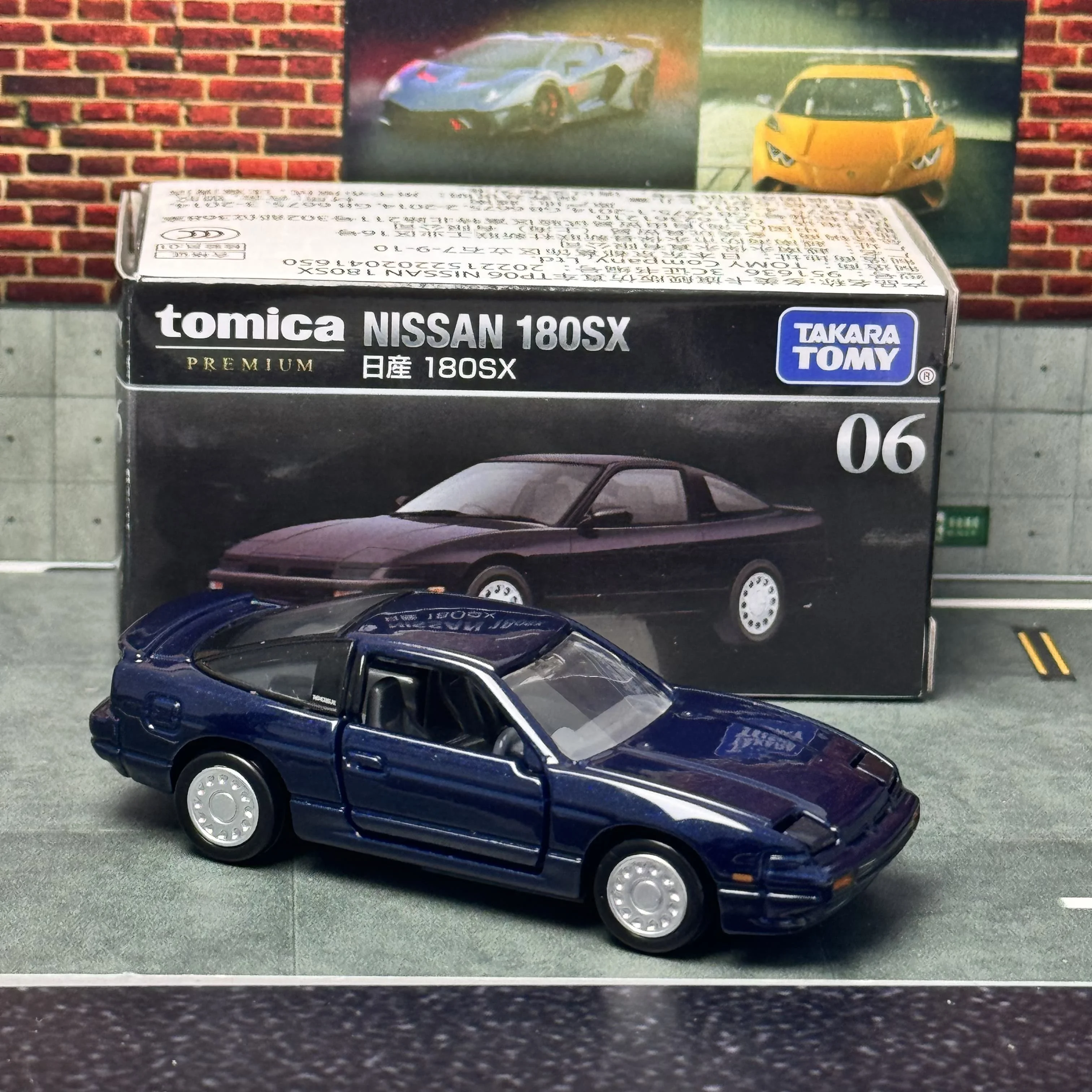 TAKARA TOMY TOMICA Premium 06 Nissan 180SXรถโลหะผสมมอเตอร์Diecastโลหะรุ่นเด็กXmasของขวัญของเล่นสําหรับชาย