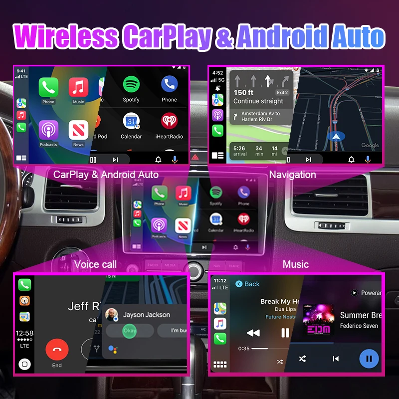 اللاسلكية Carplay أندرويد السيارات ل Volkswagen 3G طوارق RNS850 2011-2015 مرآة وحدة ربط AirPlay تسجيل اكسسوارات السيارات اللعب