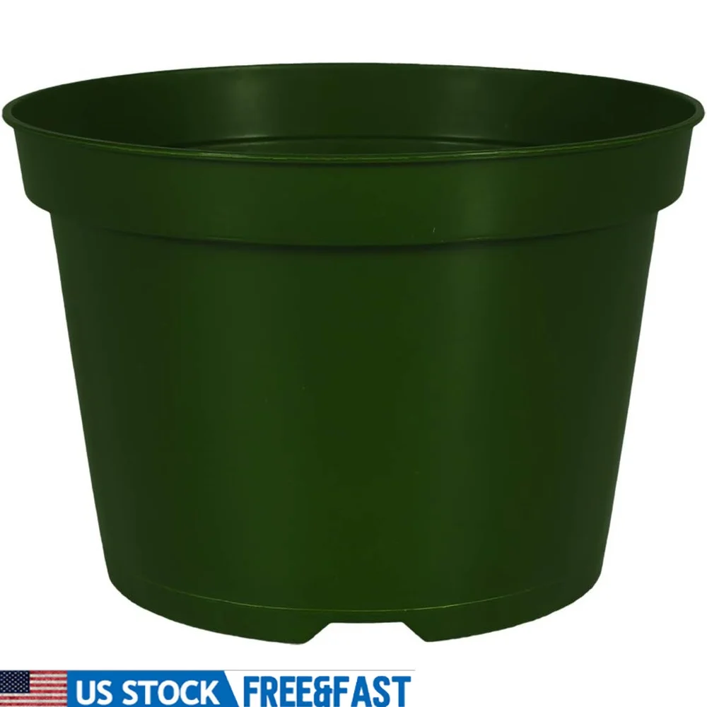 

Economical 8 Inch Round Plastic Grower Pot with Dual Drainage Holes Lightweight Nursery Planter Lawn Garden Use