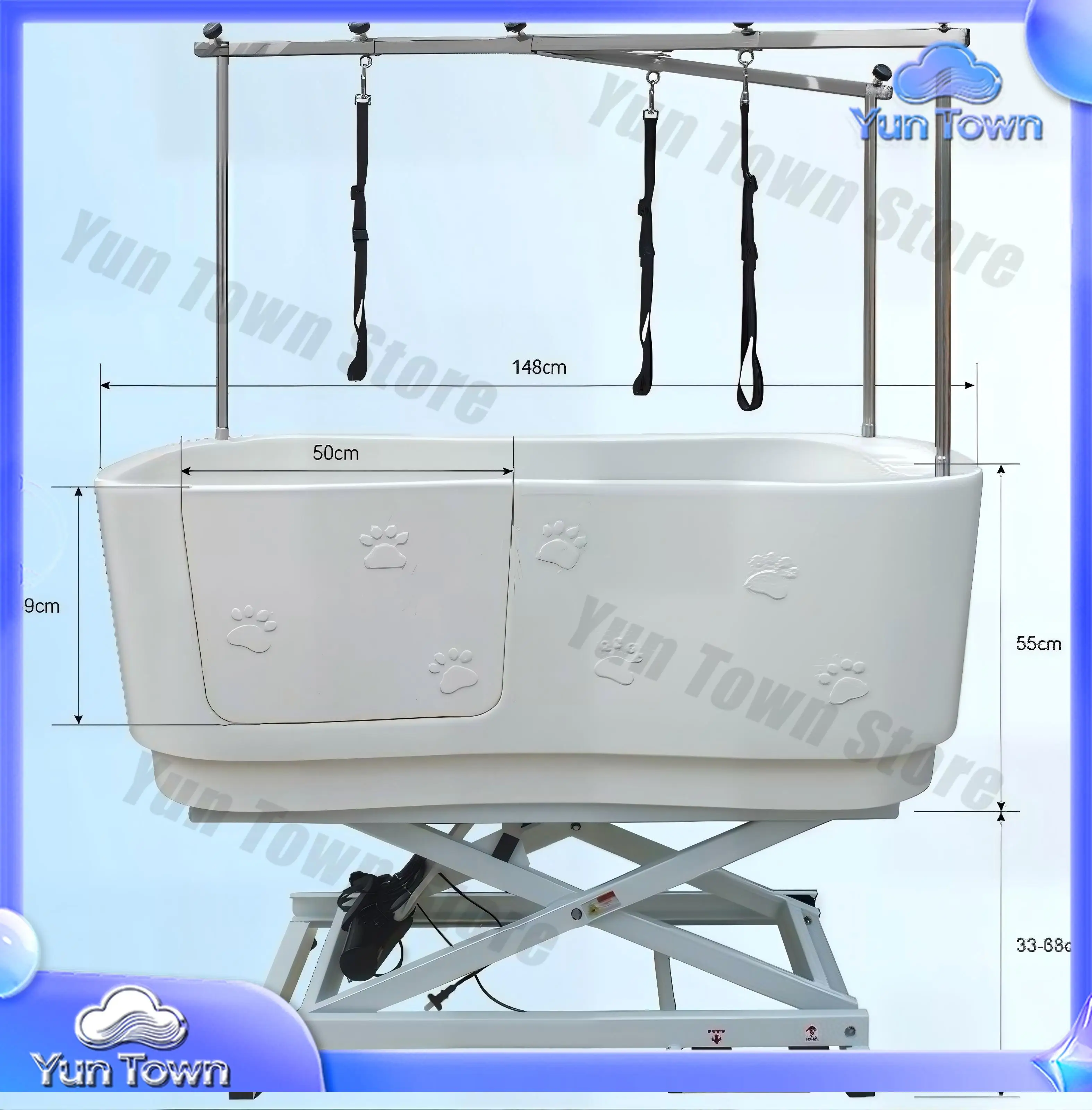 H-112 Electric lift pet bathtub, large dog and cat grooming bathtub, salon spa cleaning station