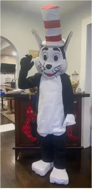 Erwachsene Dr. Katze im Hut Kostüm Maskottchen Kostüm Erwachsener Charakteranzug