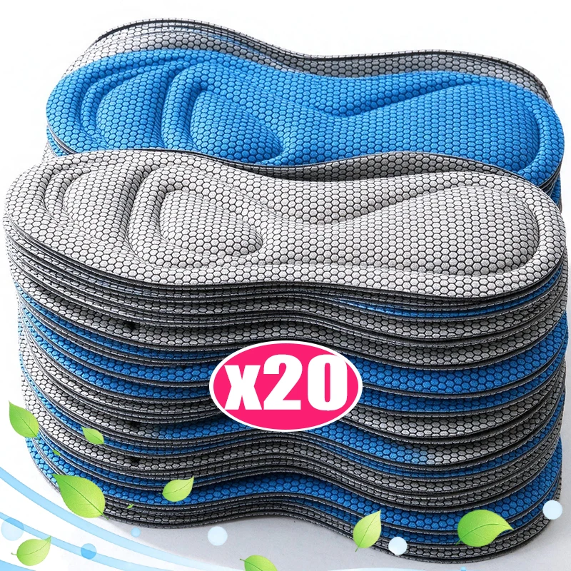 Unisex Cushioned Foam Insoles Orthotic Arch Support Shoe Pads Shock Absorbing Breathable Inserts for Men Women Running Sports
